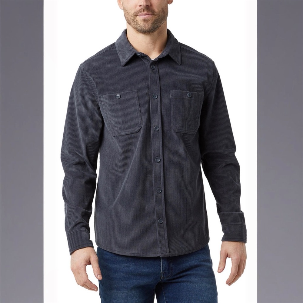 NWT 32 Degree Heat Men's Blue Corduroy Shirt size XXL